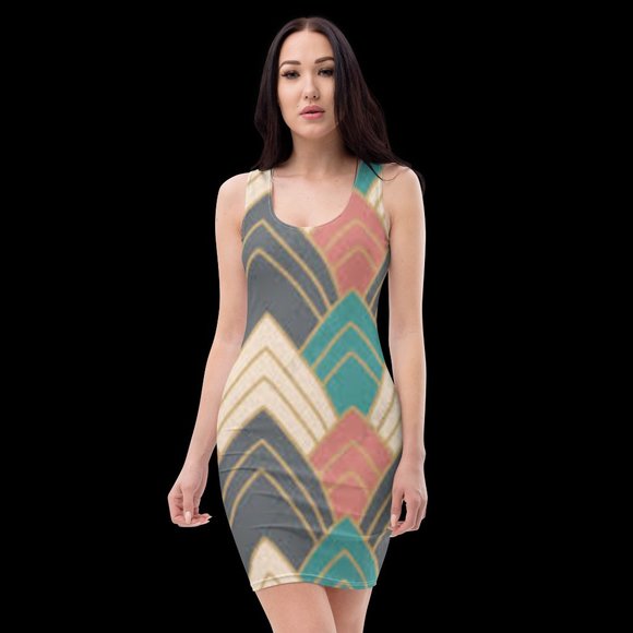Trigonometry Sublimation Cut & Sew Dress BIG BLOCK - Picture 3 of 5